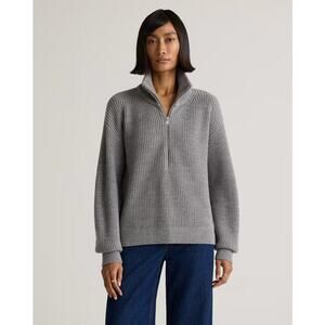 Quince Australian Merino Wool Half Zip Sweater Size L NWT